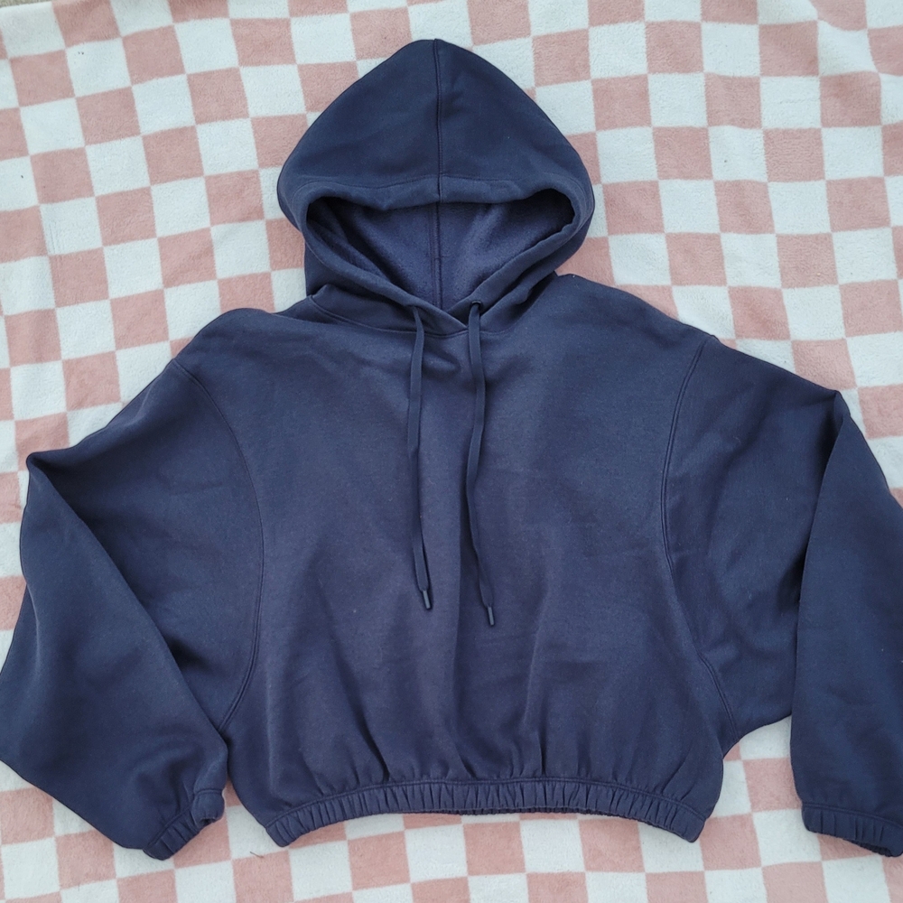 DSG Deep Blue Cropped Hoodie Sweater Oversized